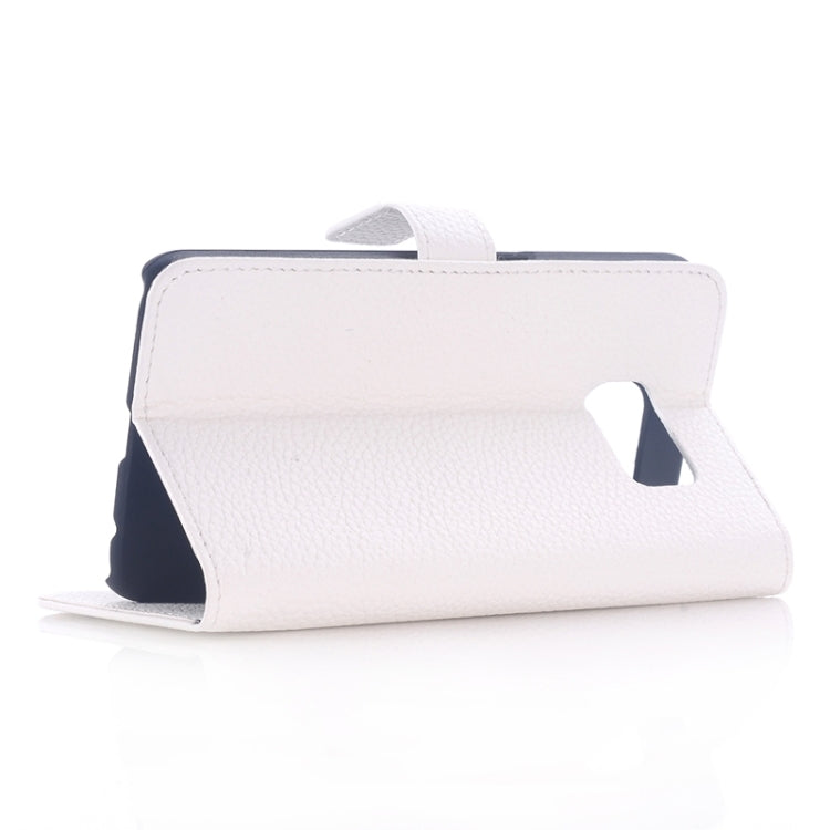 For Galaxy S6 / G920 Litchi Texture Leather Case with Holder & Card Slots