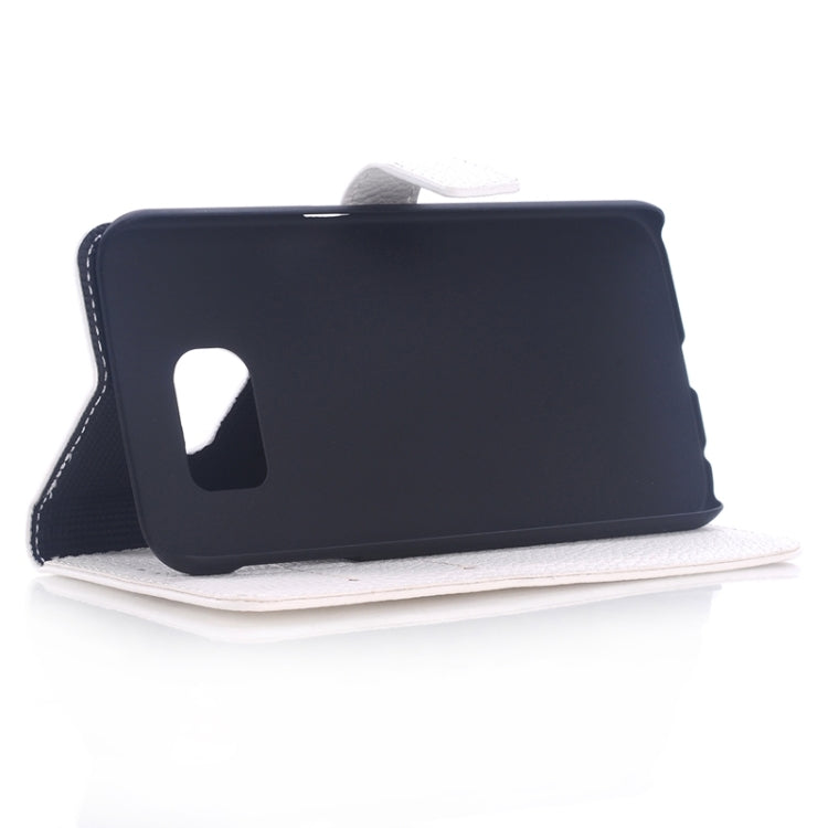 For Galaxy S6 / G920 Litchi Texture Leather Case with Holder & Card Slots
