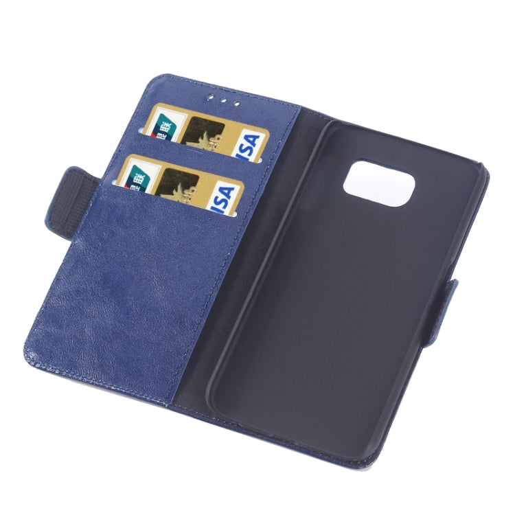 For Galaxy S6 Edge Oil Skin Texture Leather Case with Holder & Card Slots