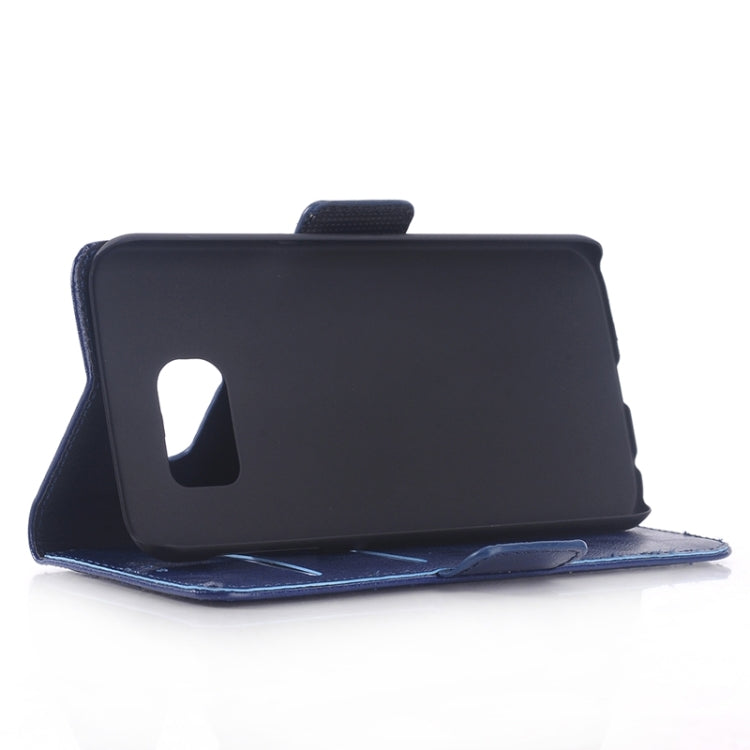 For Galaxy S6 Edge Oil Skin Texture Leather Case with Holder & Card Slots