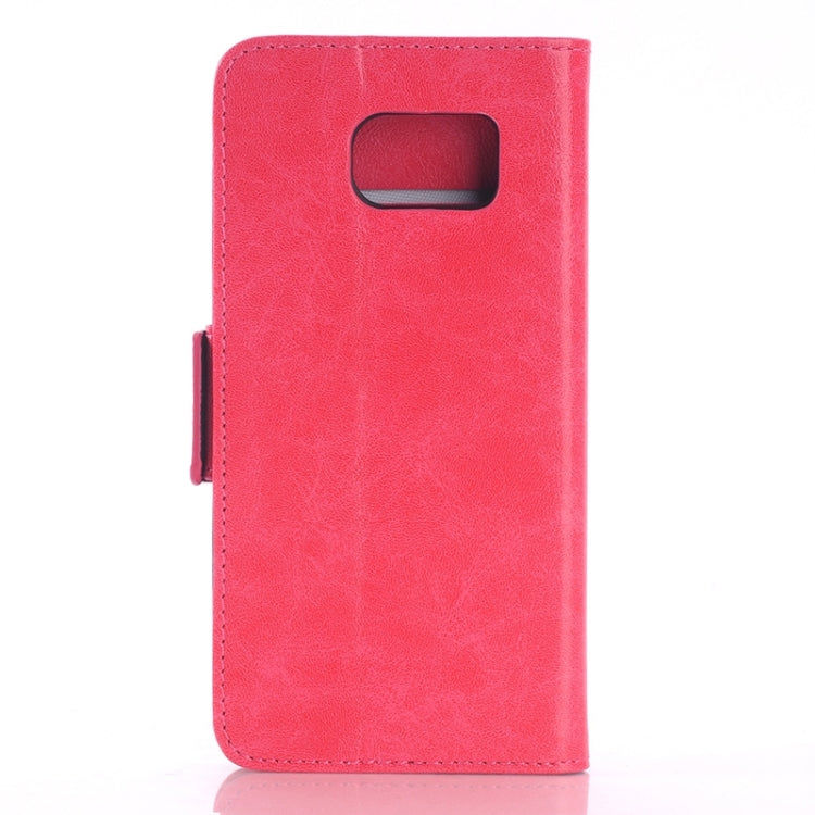 For Galaxy S6 Edge Oil Skin Texture Leather Case with Holder & Card Slots