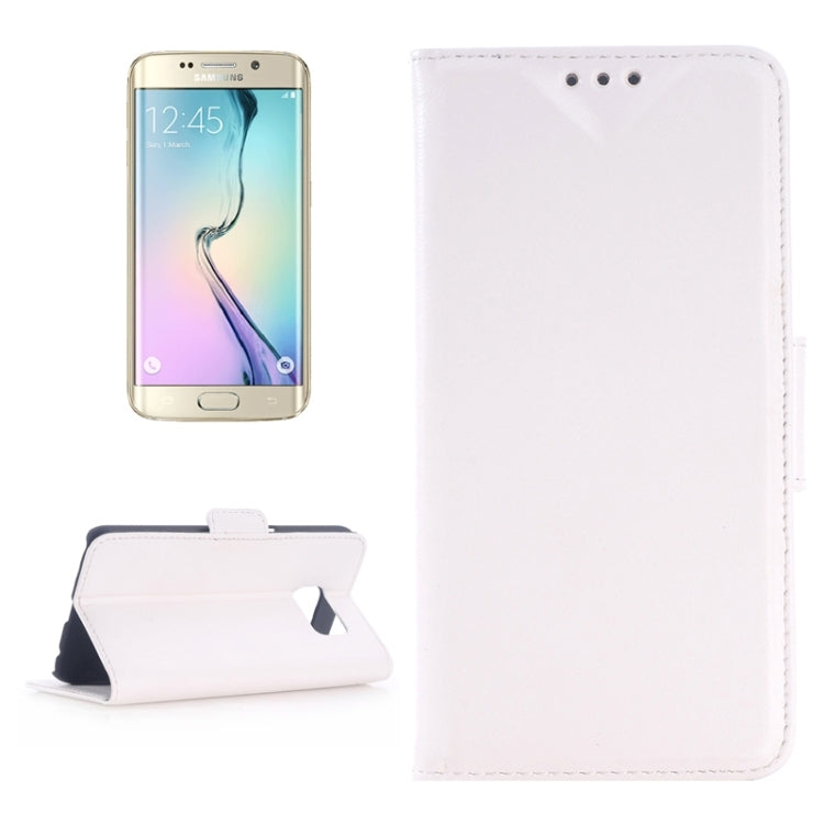 For Galaxy S6 Edge Oil Skin Texture Leather Case with Holder & Card Slots