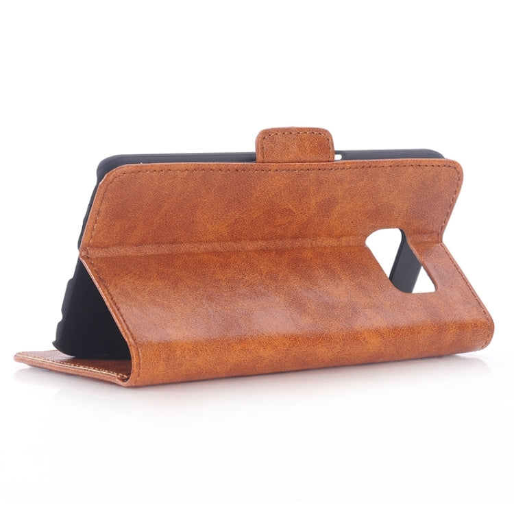 For Galaxy S6 Edge Oil Skin Texture Leather Case with Holder & Card Slots
