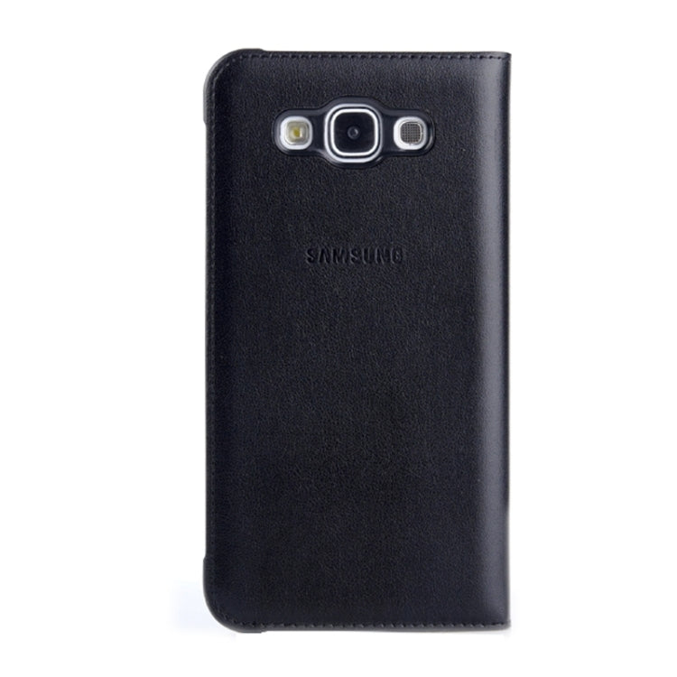 Horizontal Flip Double Window Leather Case for Galaxy E7 / E7000