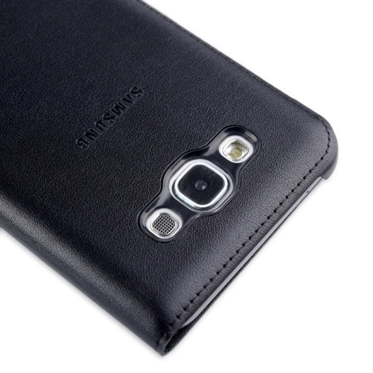 Horizontal Flip Double Window Leather Case for Galaxy E7 / E7000