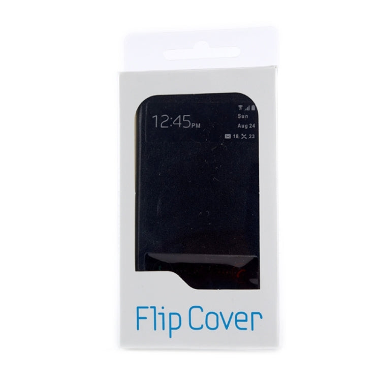Horizontal Flip Double Window Leather Case for Galaxy E7 / E7000
