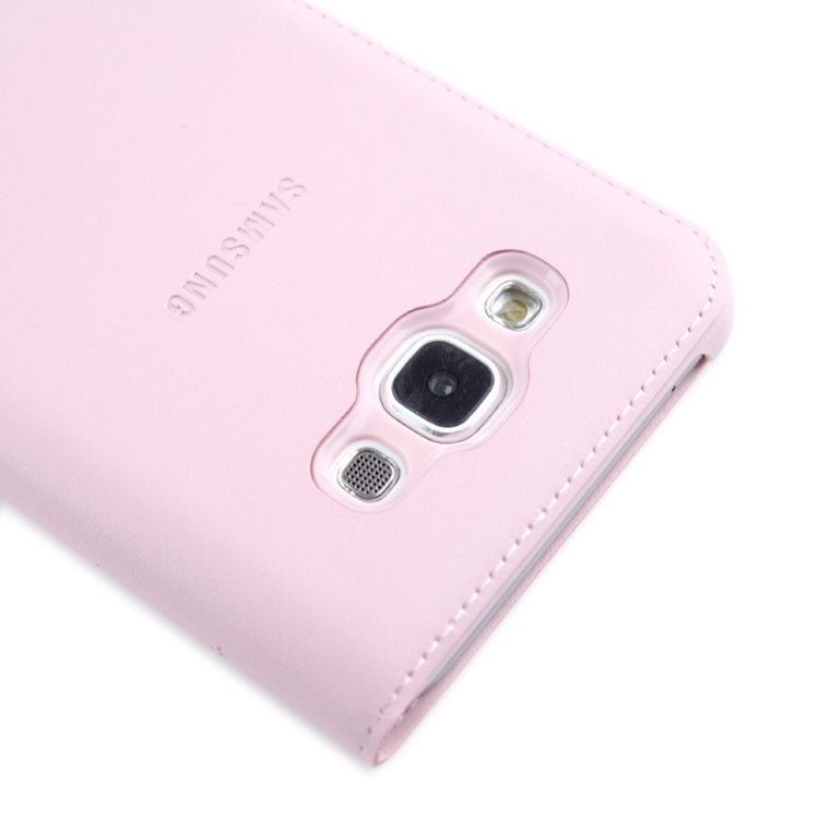 Horizontal Flip Double Window Leather Case for Galaxy E7 / E7000