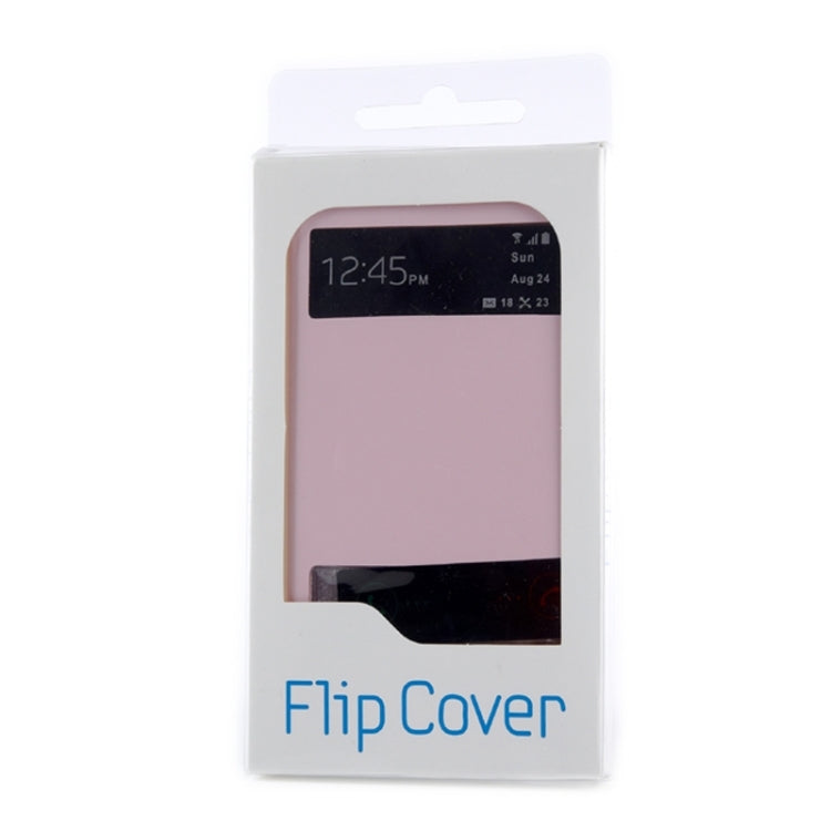 Horizontal Flip Double Window Leather Case for Galaxy E7 / E7000