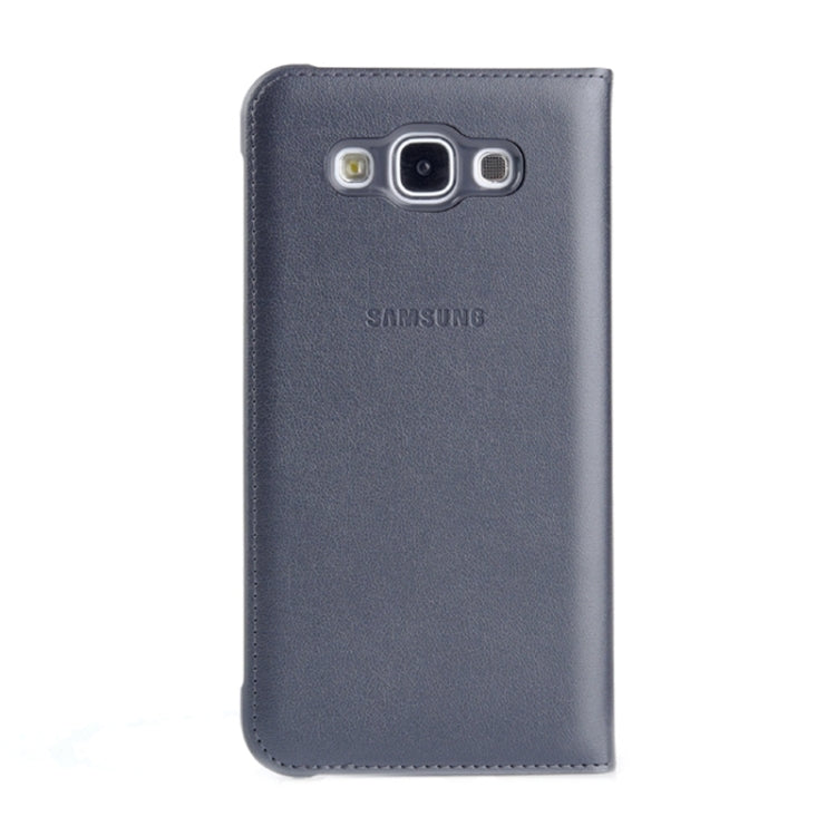 Horizontal Flip Double Window Leather Case for Galaxy E7 / E7000