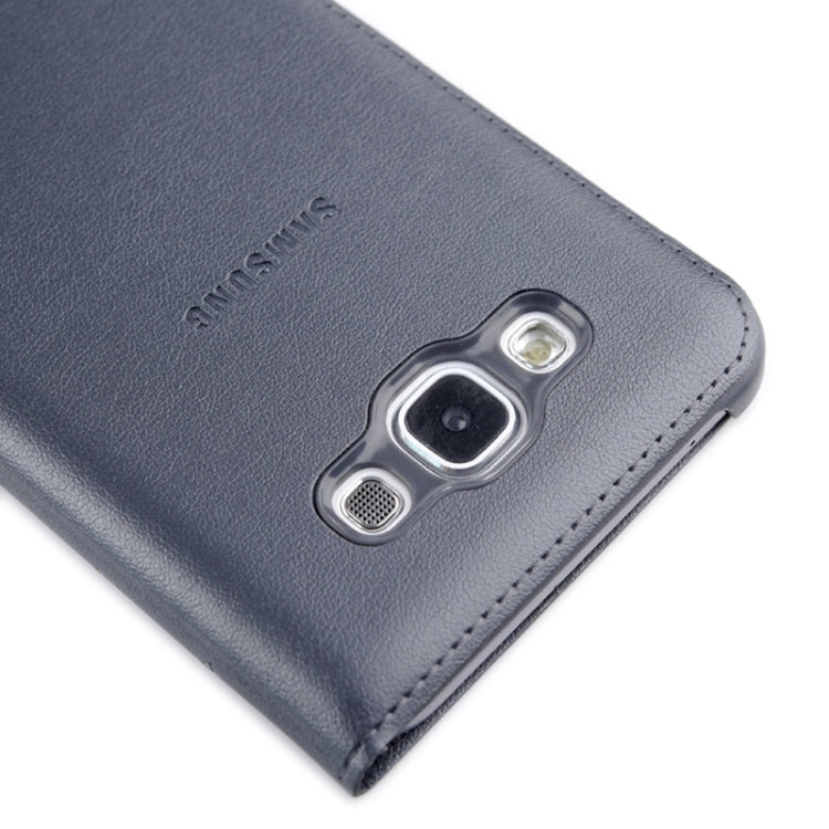 Horizontal Flip Double Window Leather Case for Galaxy E7 / E7000