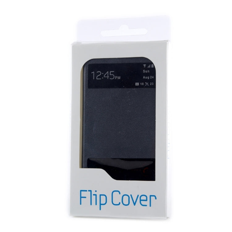 Horizontal Flip Double Window Leather Case for Galaxy E7 / E7000