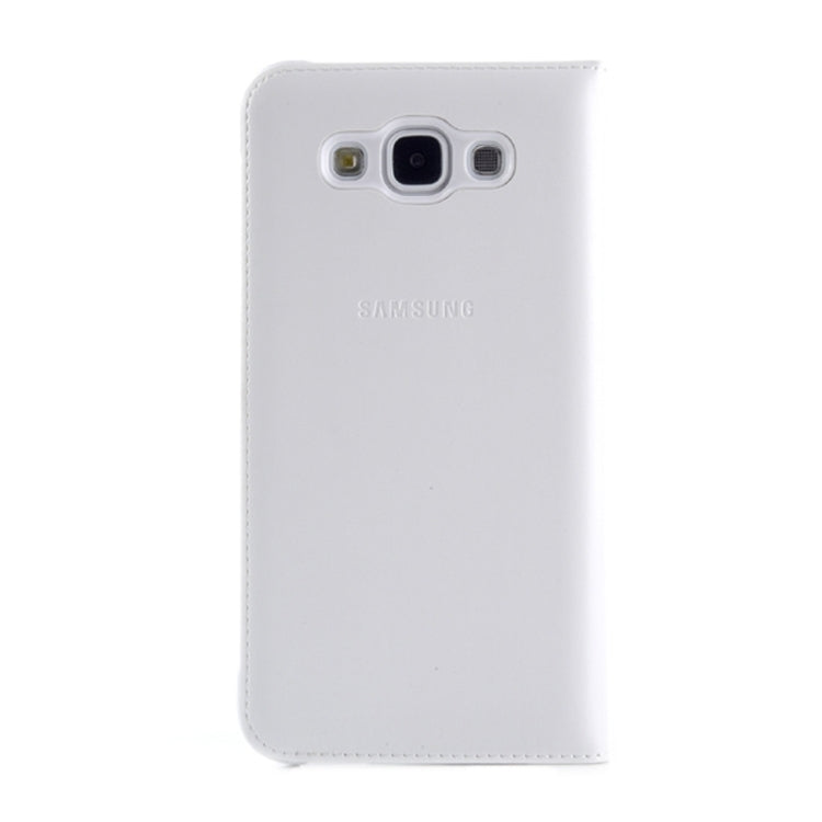 Horizontal Flip Double Window Leather Case for Galaxy E7 / E7000