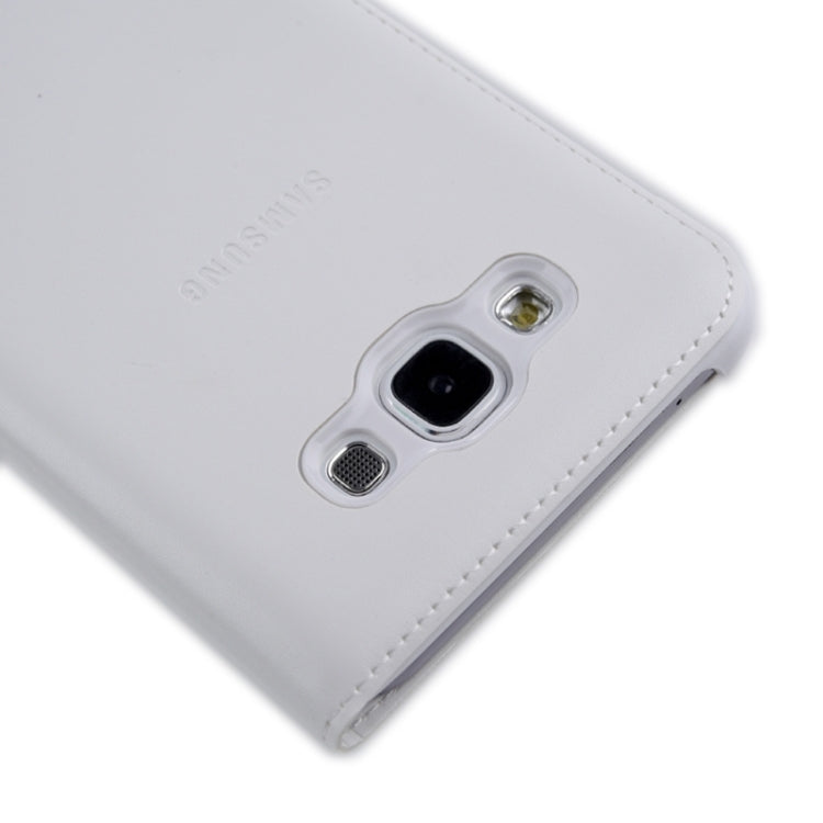 Horizontal Flip Double Window Leather Case for Galaxy E7 / E7000