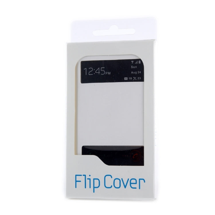 Horizontal Flip Double Window Leather Case for Galaxy E7 / E7000