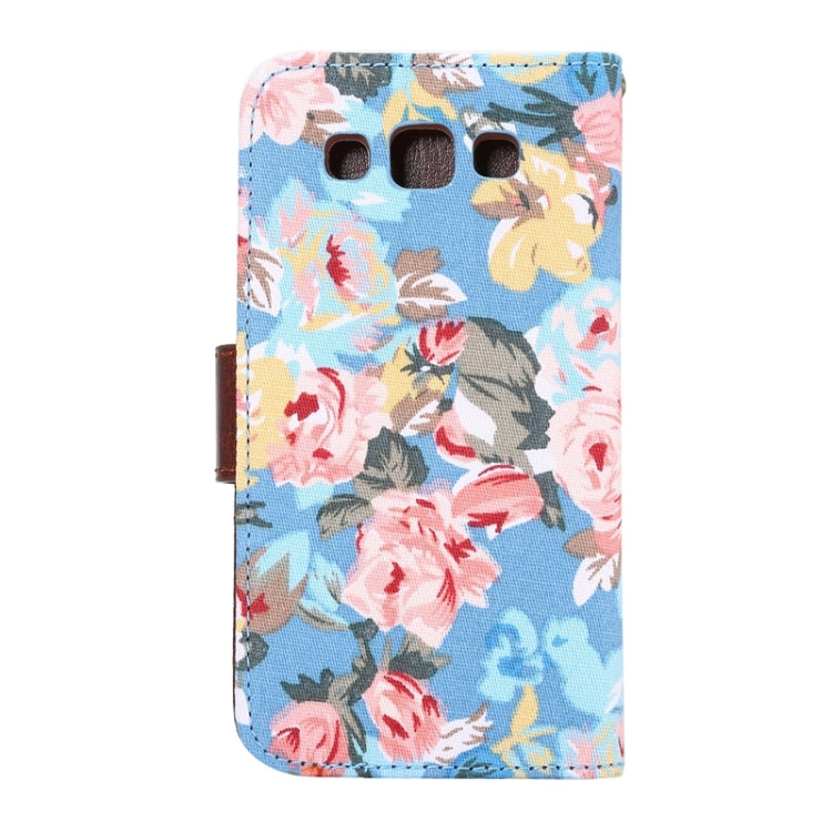 Flower Cloth Leather Case with Holder and Card Slots for Galaxy E5