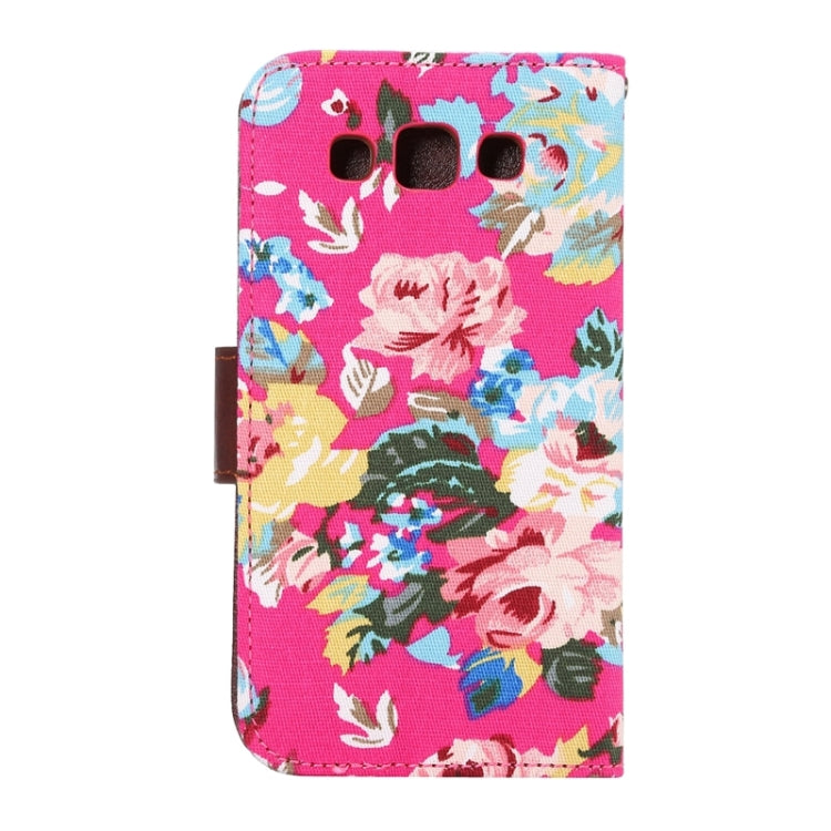 Flower Cloth Leather Case with Holder and Card Slots for Galaxy E5