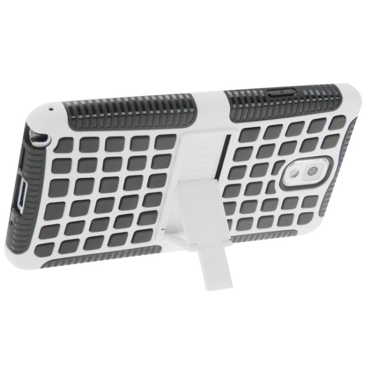 Grid Texture Plastics + TPU Combination Case with Holder for Galaxy Note III