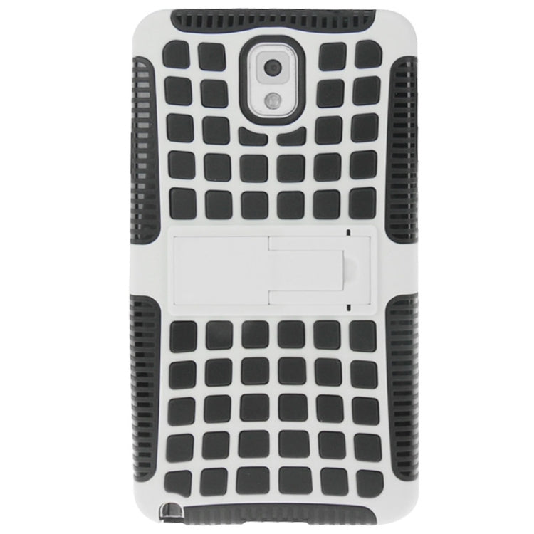 Grid Texture Plastics + TPU Combination Case with Holder for Galaxy Note III