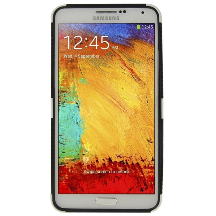 Grid Texture Plastics + TPU Combination Case with Holder for Galaxy Note III