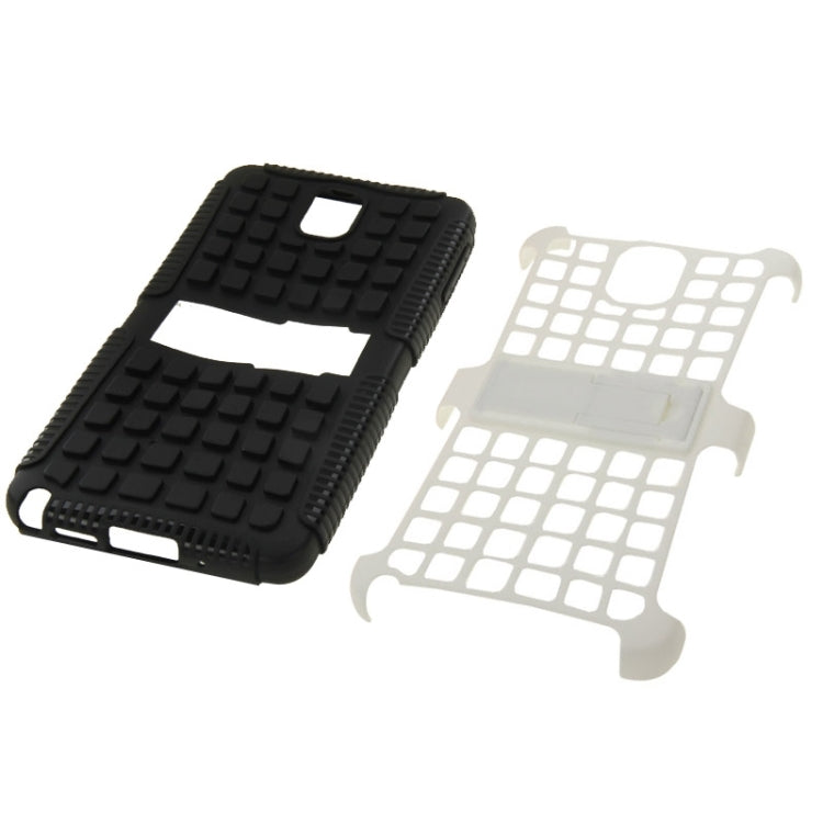 Grid Texture Plastics + TPU Combination Case with Holder for Galaxy Note III