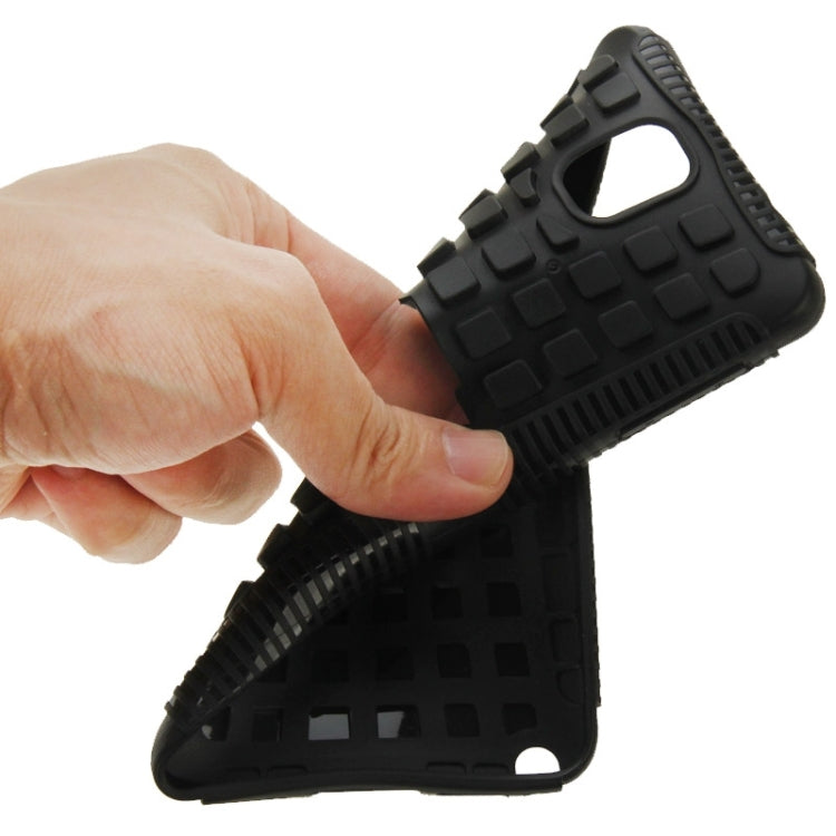 Grid Texture Plastics + TPU Combination Case with Holder for Galaxy Note III