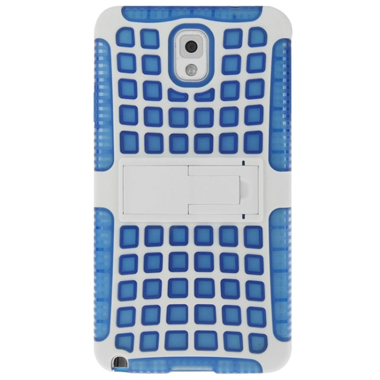 Grid Texture Plastics + TPU Combination Case with Holder for Galaxy Note III