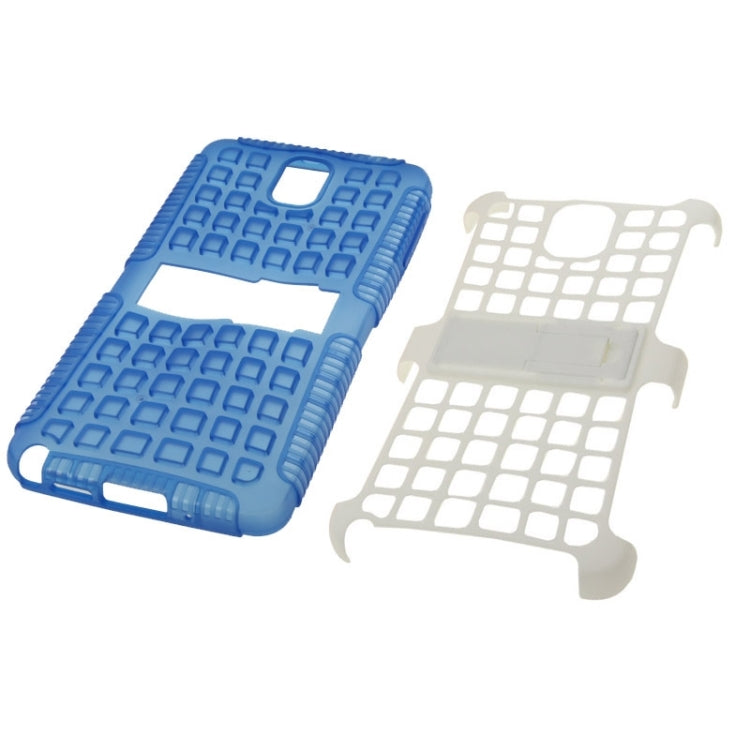 Grid Texture Plastics + TPU Combination Case with Holder for Galaxy Note III