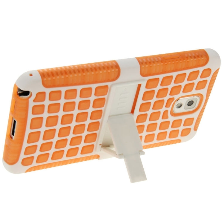 Grid Texture Plastics + TPU Combination Case with Holder for Galaxy Note III