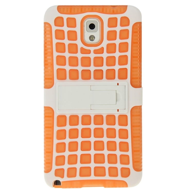 Grid Texture Plastics + TPU Combination Case with Holder for Galaxy Note III