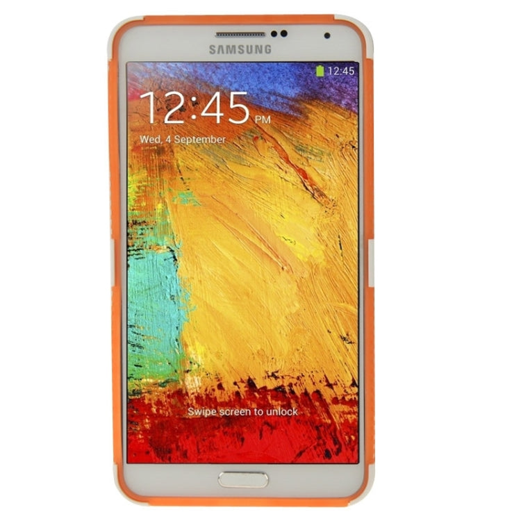 Grid Texture Plastics + TPU Combination Case with Holder for Galaxy Note III
