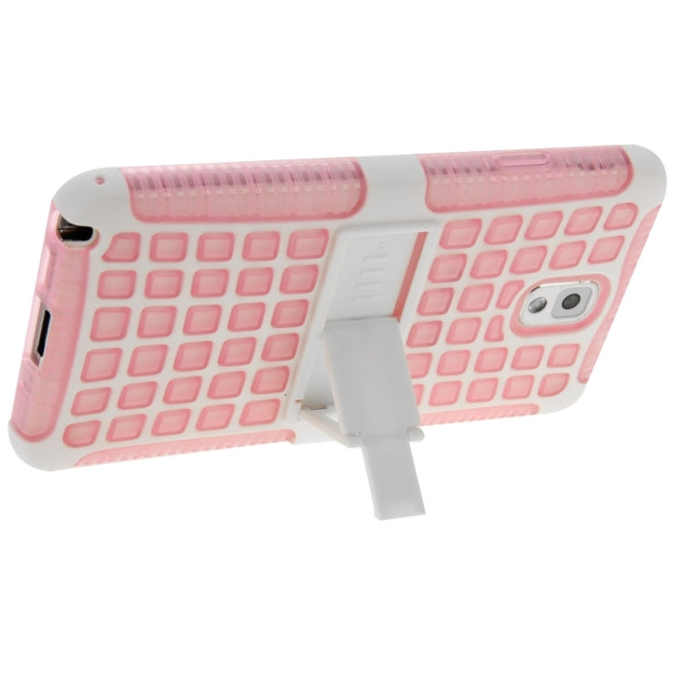 Grid Texture Plastics + TPU Combination Case with Holder for Galaxy Note III