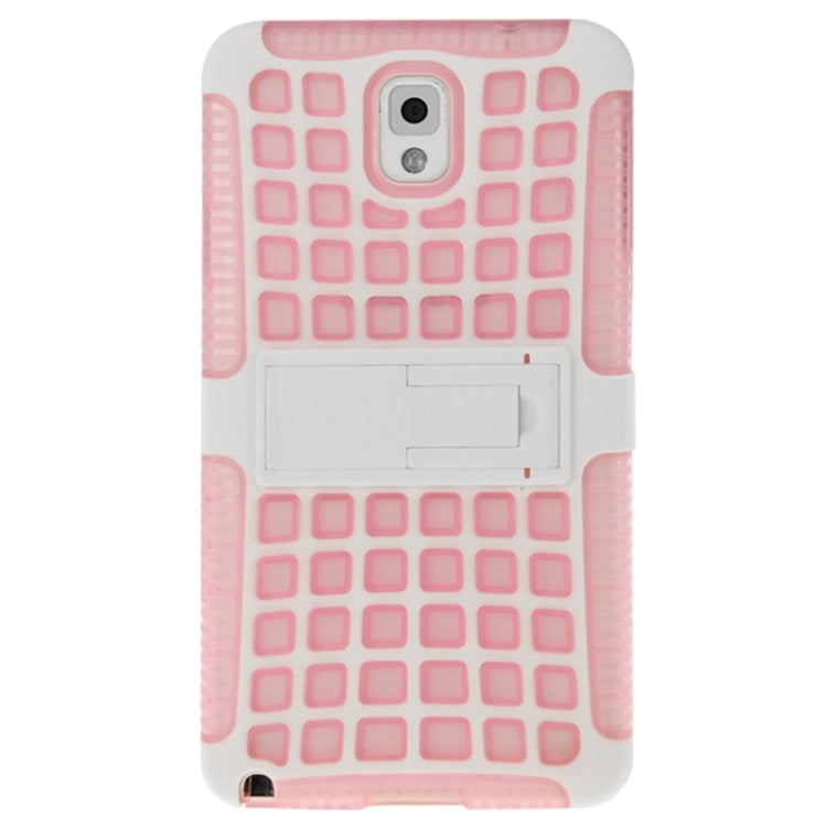Grid Texture Plastics + TPU Combination Case with Holder for Galaxy Note III