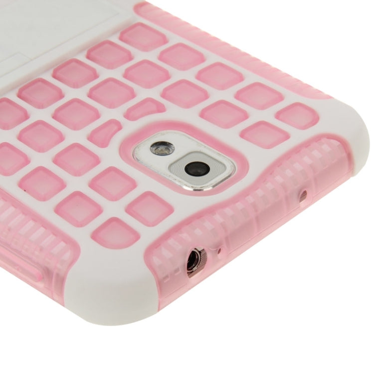 Grid Texture Plastics + TPU Combination Case with Holder for Galaxy Note III