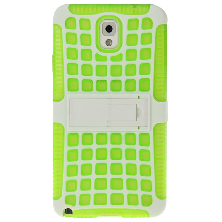 Grid Texture Plastics + TPU Combination Case with Holder for Galaxy Note III