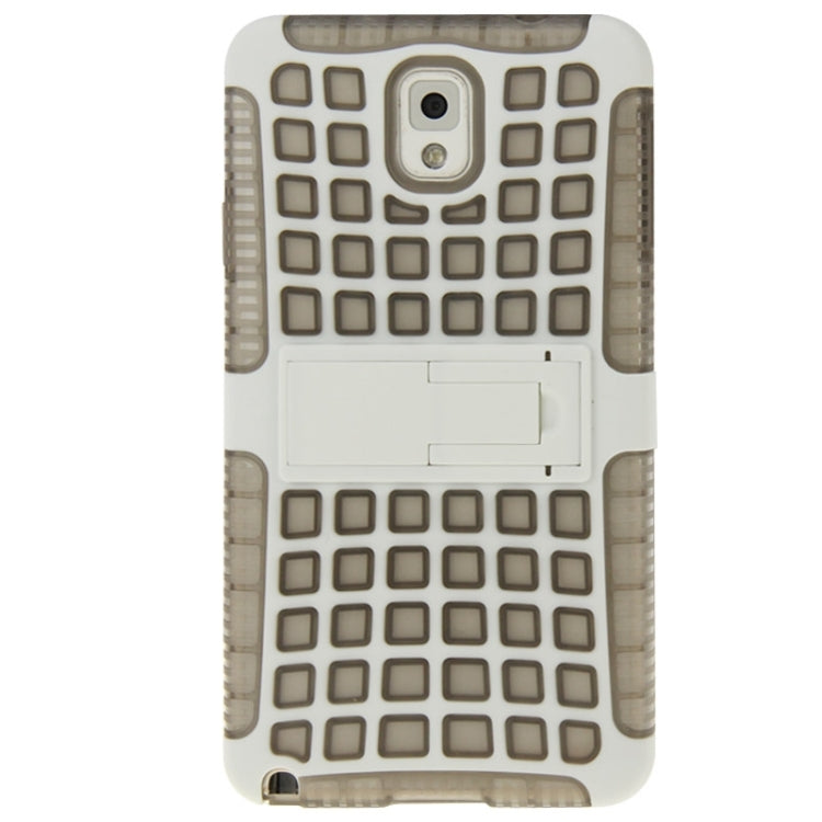 Grid Texture Plastics + TPU Combination Case with Holder for Galaxy Note III