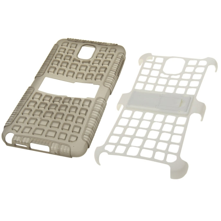 Grid Texture Plastics + TPU Combination Case with Holder for Galaxy Note III