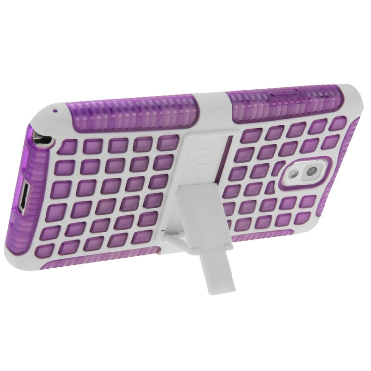 Grid Texture Plastics + TPU Combination Case with Holder for Galaxy Note III