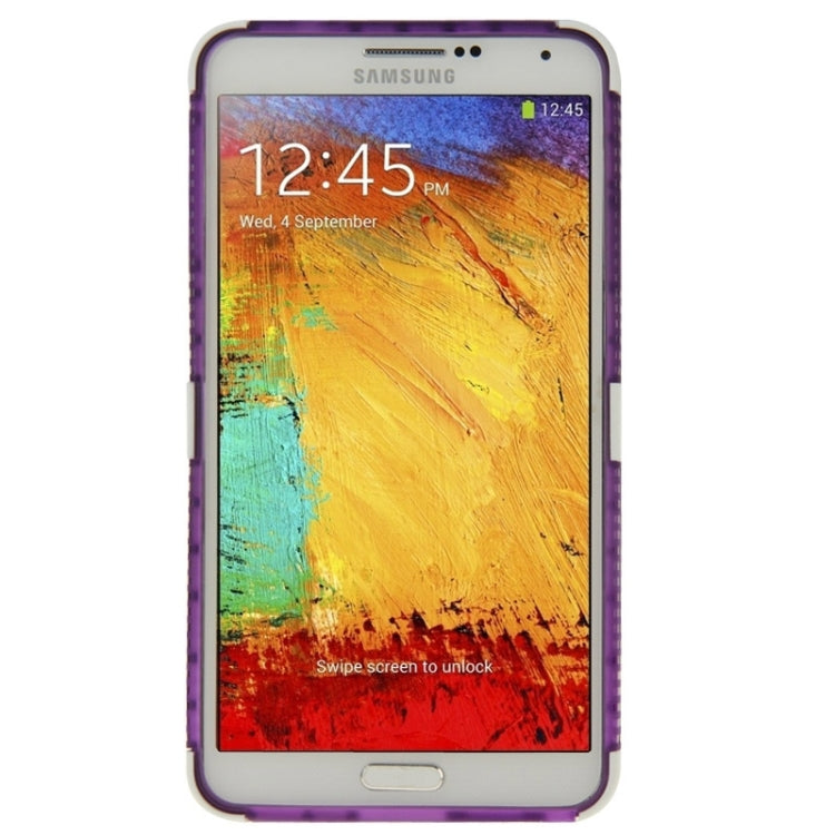 Grid Texture Plastics + TPU Combination Case with Holder for Galaxy Note III