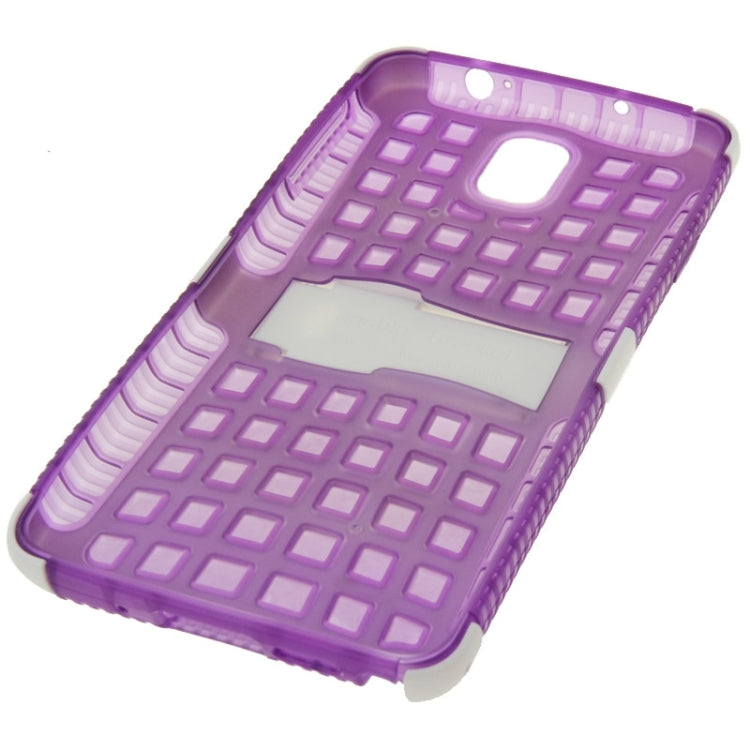 Grid Texture Plastics + TPU Combination Case with Holder for Galaxy Note III