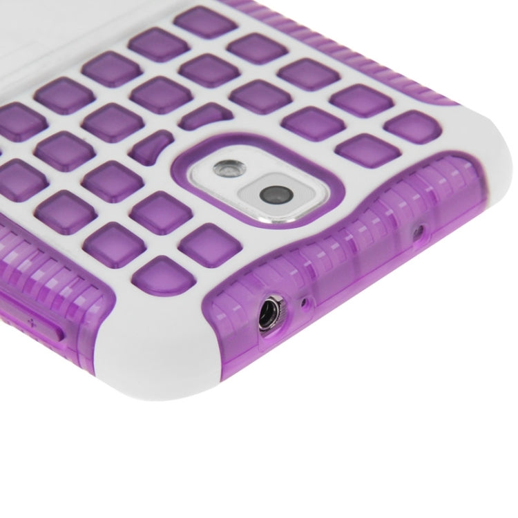 Grid Texture Plastics + TPU Combination Case with Holder for Galaxy Note III