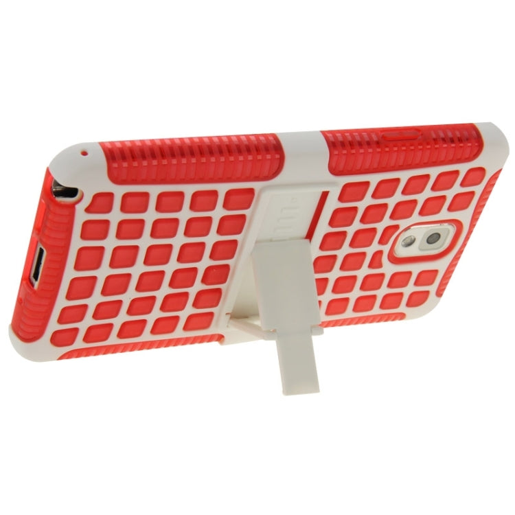 Grid Texture Plastics + TPU Combination Case with Holder for Galaxy Note III