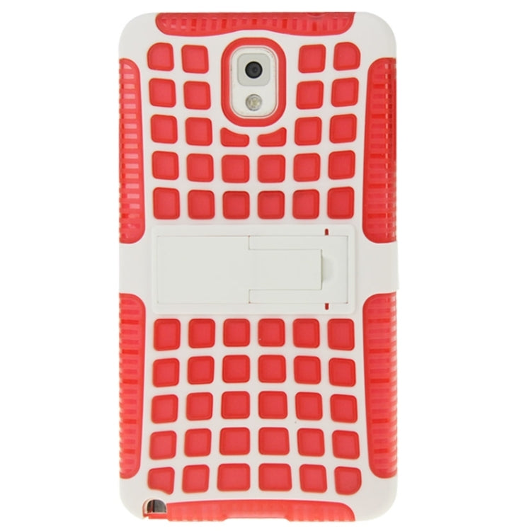 Grid Texture Plastics + TPU Combination Case with Holder for Galaxy Note III