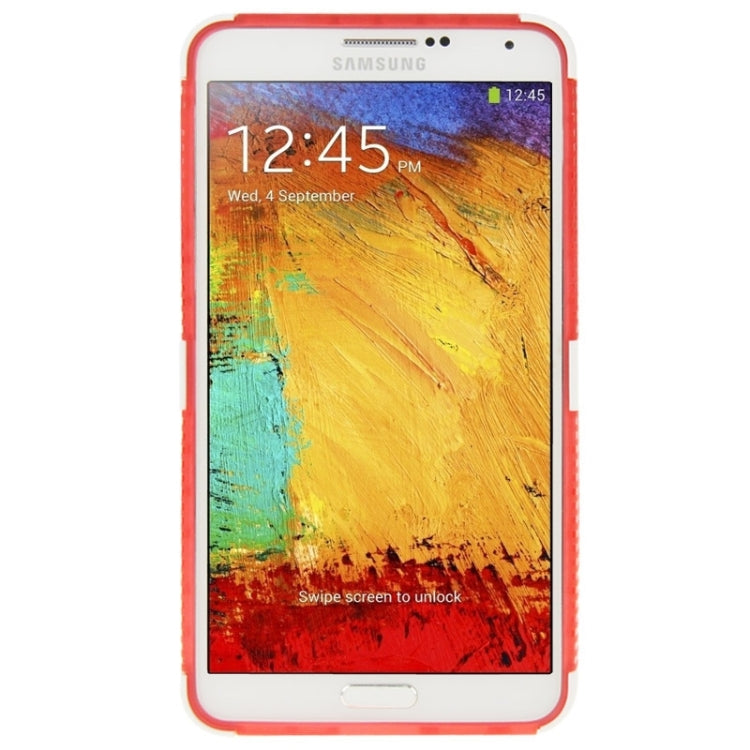 Grid Texture Plastics + TPU Combination Case with Holder for Galaxy Note III