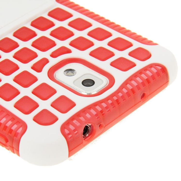 Grid Texture Plastics + TPU Combination Case with Holder for Galaxy Note III