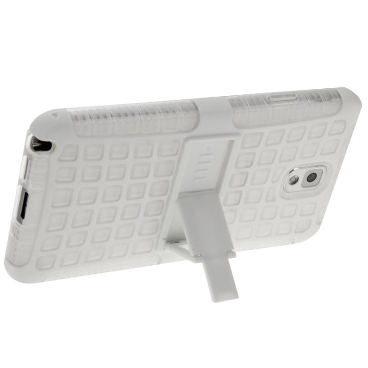 Grid Texture Plastics + TPU Combination Case with Holder for Galaxy Note III