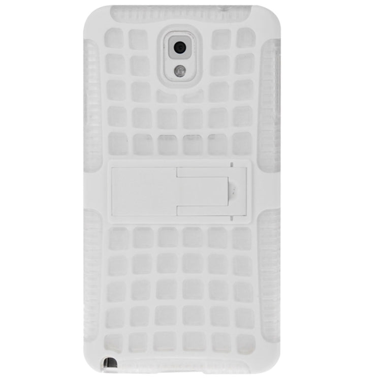 Grid Texture Plastics + TPU Combination Case with Holder for Galaxy Note III