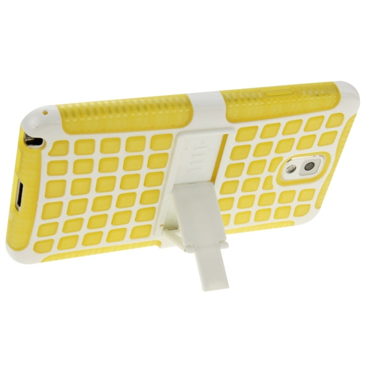 Grid Texture Plastics + TPU Combination Case with Holder for Galaxy Note III