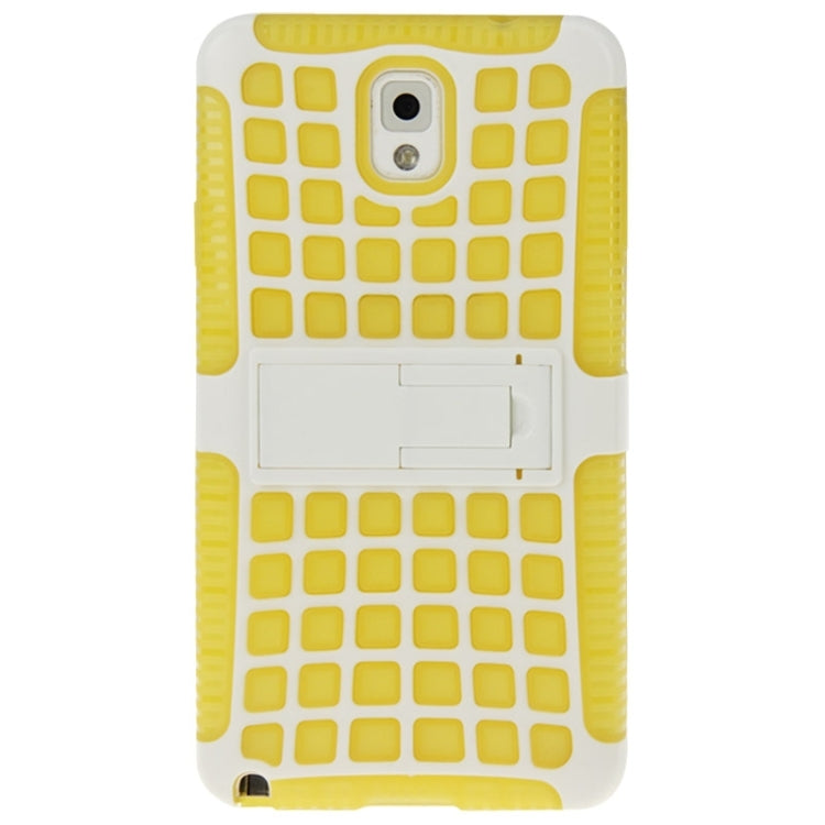 Grid Texture Plastics + TPU Combination Case with Holder for Galaxy Note III
