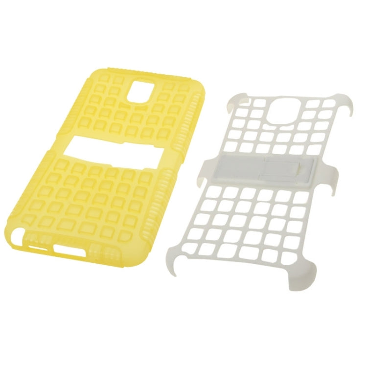 Grid Texture Plastics + TPU Combination Case with Holder for Galaxy Note III