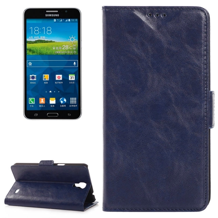 Oil Skin Texture Horizontal Flip Leather Case with Card Slots & Wallet & Holder for Galaxy Mega 2 / G750F